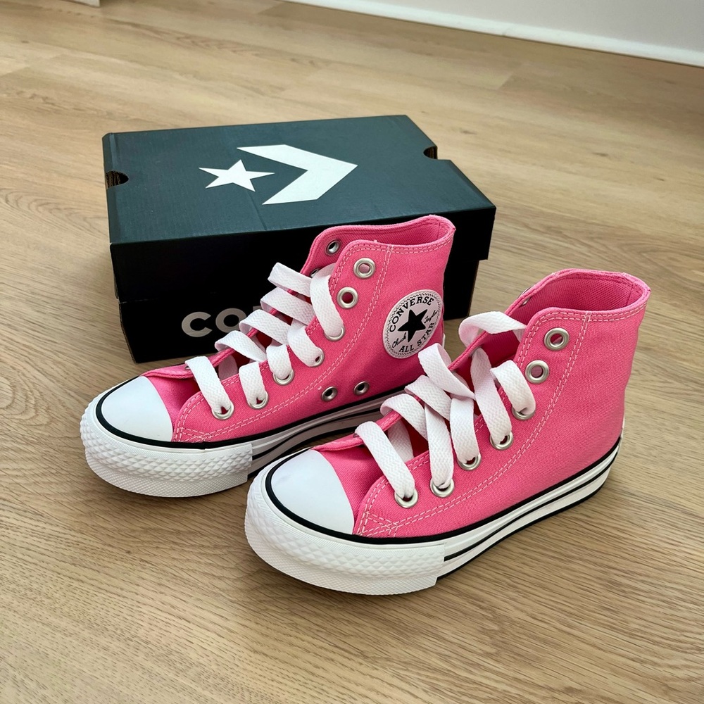 Converse Vibrant Pink High-Tops - Youth 2